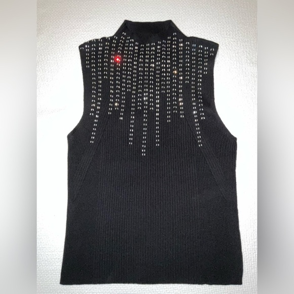 Halogen Rhinestone Embellished Sleeveless Funnel Neck Sweater - size xxl - NWT - Picture 6 of 12